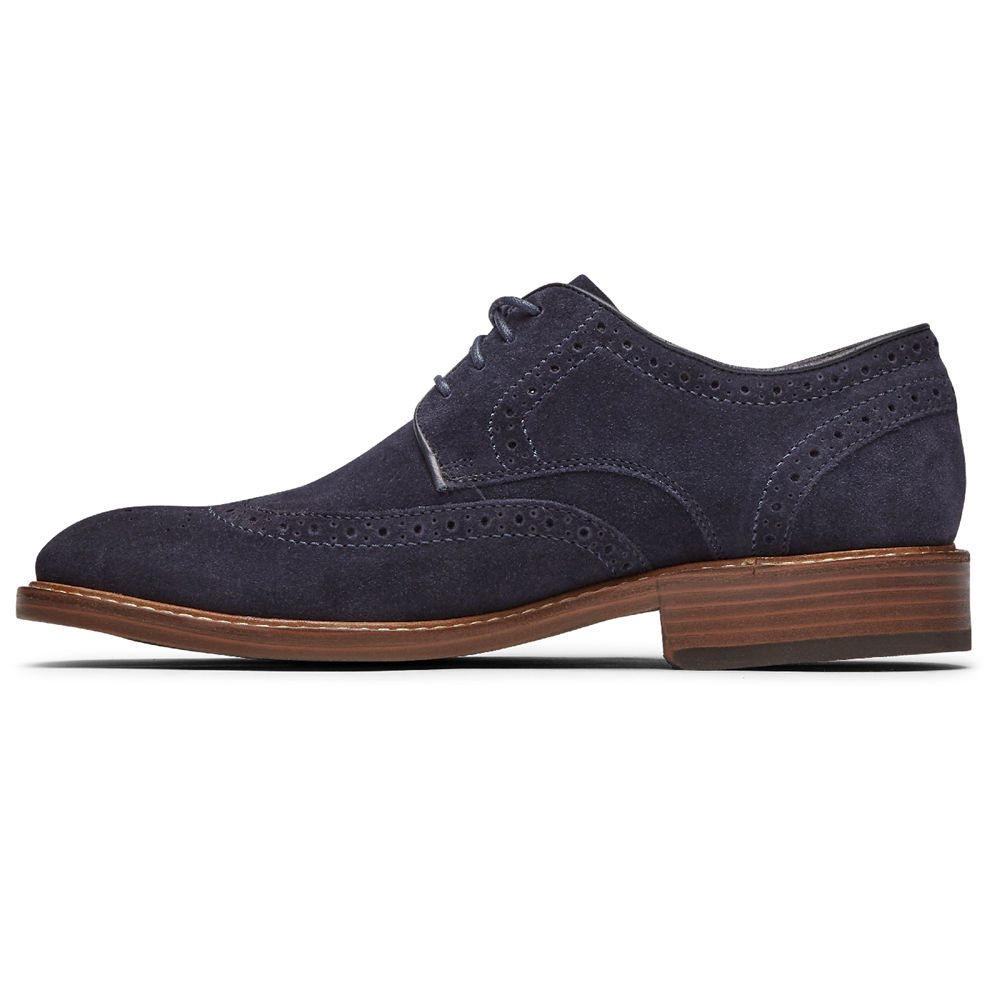 Rockport Singapore Mens Lace Up - Kenton Wingtip Navy - QG4158790